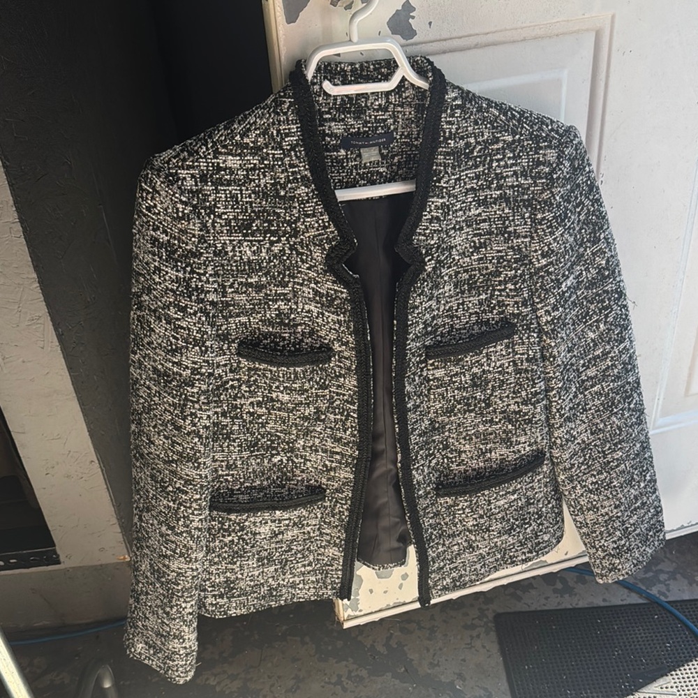 Tommy Hilfiger Black and White Tweed Jacket